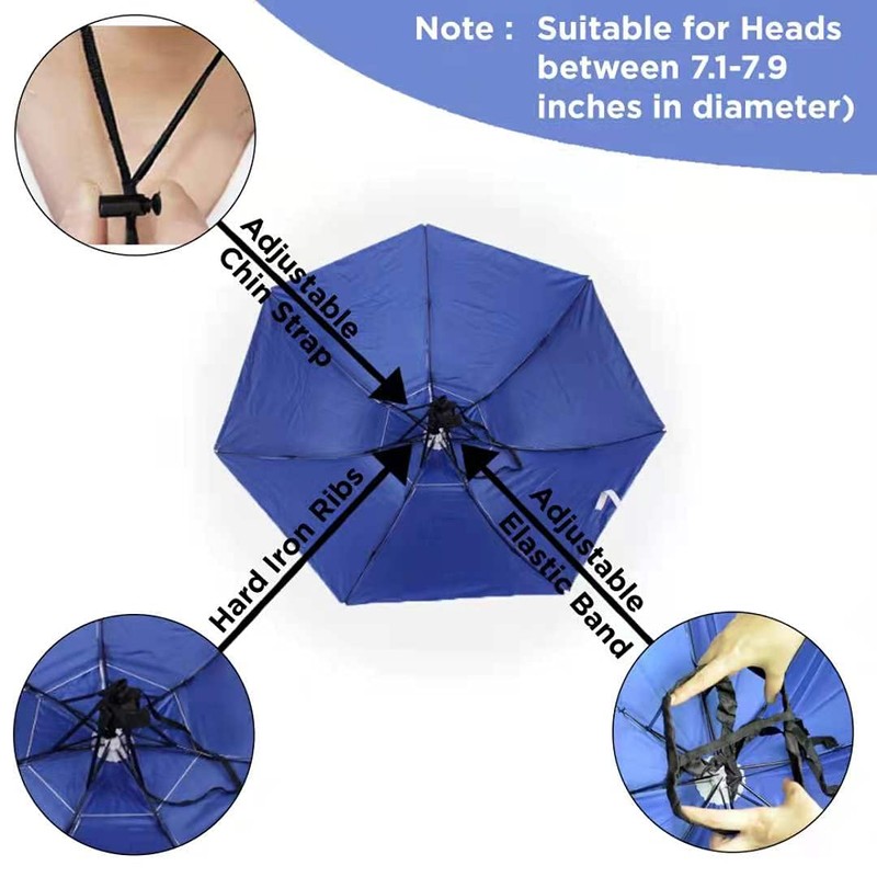 Mifashion Fishing Umbrella Hats Gardening Folding Umbrella Hat HeadwearSun Rain