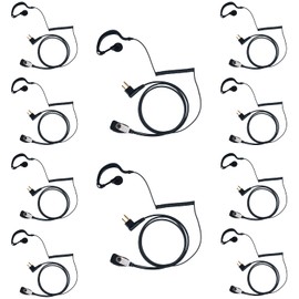 BVMAG CLS 1110 G Shape Earpiece with Mic PTT for Motorola Cp200d Cp200 cls1410 Cp185 Rdm2070d Two Way Radio 10 Pack