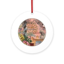 CafePress St. Augustine Florida Vintage Collage Ornament (Ro Round 4" MDF Holiday Ornament