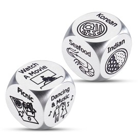 Couple Games for Date Night, 2PCS Food Activity Decision Dice, Valentines Day Gift Basket, Valentines Day Gifts for Her, Anniversary Giifts for Couples, Romantic Gifts for Him Her, Sweetest Day Gifts