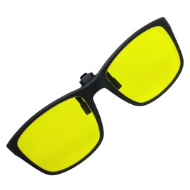 ABClip Front Folding Clip-on Sunglasses, Attaches to Glasses, Flip-up Type, High Performance, UV Protection, Japanese Lenses, Original Yellow, Night Activities