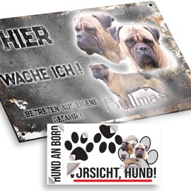 Hier wache ich hund Bullmastiff 20/12.5 cm