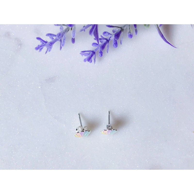 iuaccessories 925 Sterling silver mermaid sea shell stud earrings for