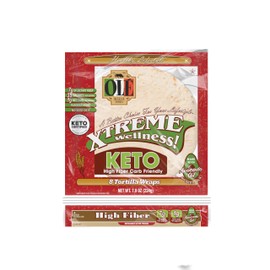 Olé Xtreme Wellness® White Keto Certified | 5.5" Size Flour Tortillas |Keto Certified |Carb Friendly | 7.9 oz.| 8 Count (Pack of 4)