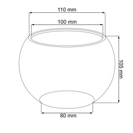 Black and white concrete ceramic 11 cm planter with saucer, ORB series