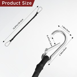 Bungee Cords with Carabiner, Heavy Duty Bungee Straps Black Outdoor Extra Strong Elastic Rope for Cargo, Bike, Luggage, Carts, Truck, Tent, etc (4 Pcs 12 Inch)