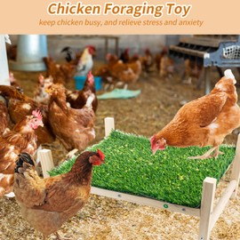 FlidRunest Extra-Large Wooden Chicken Toys, Natural Chicken Foraging Bed Toy for Coop, Multifunctional Training Perch Stand and for Poultry Chick, Hens, Rats