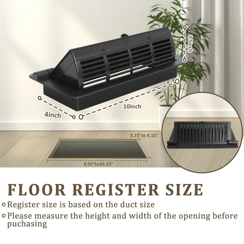 Vent Deflectors & Floor Vent Covers 4x10 inch, Easy Adjustable