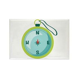 CafePress Hiking Compass Magnets Rectangle Magnet, 3"x2" Refrigerator Magnet
