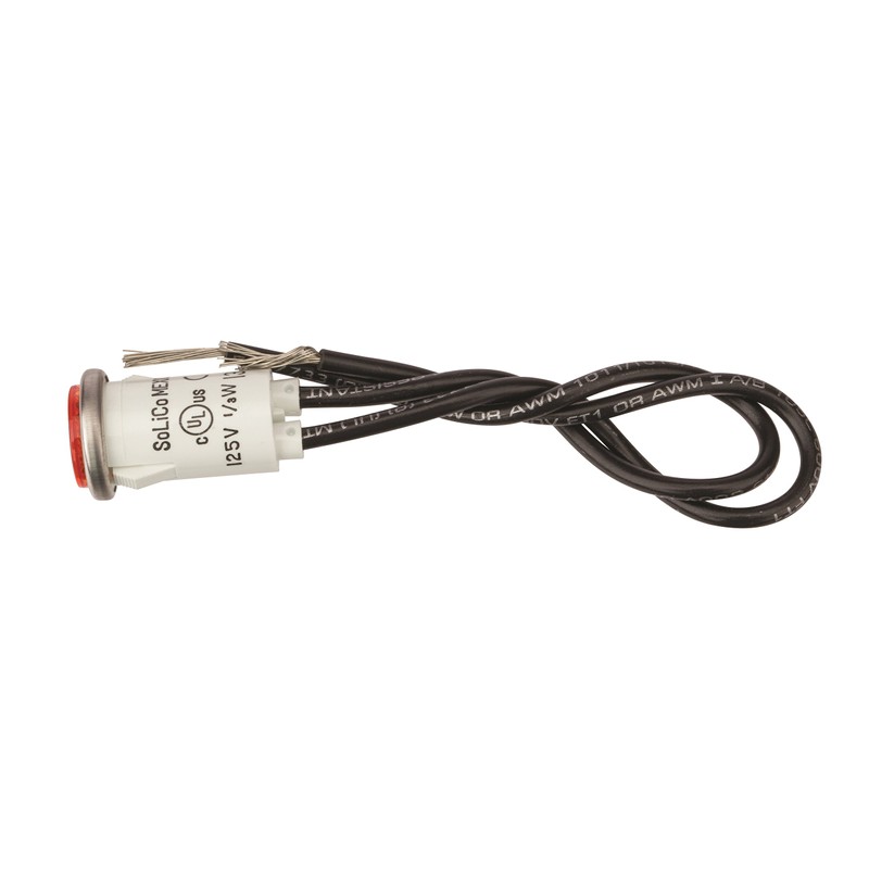 Round Indicator Light with Non Replacable Lamps, Press Fit, 0.5"
