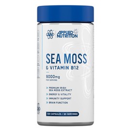Applied Nutrition Irish Sea Moss Capsules with Vitamin B12 – 15:1 High-Strength (9,000 mg Equivalent) – Halal – UK Made – 120 Vegan Capsules (60 Servings)