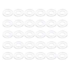 PATIKIL Nylon Flat Washers 5mm ID, 10mm OD, 1mm Thick M5 Metric Plastic Flexibility Gaskets Round Spacers-Applications for Faucet Valve Water Pipe Hose-[Qty 30 Clear]
