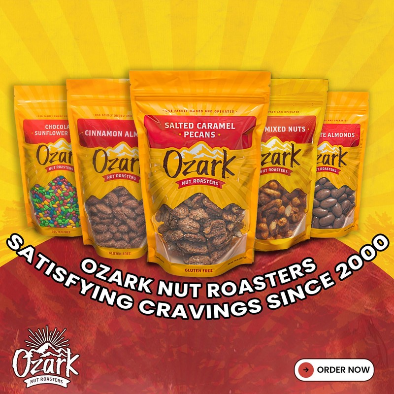 OZARK NUT ROASTERS: Cinnamon-Coated Pecans, Cinnamon Spice Flavored Snacks, World-Class