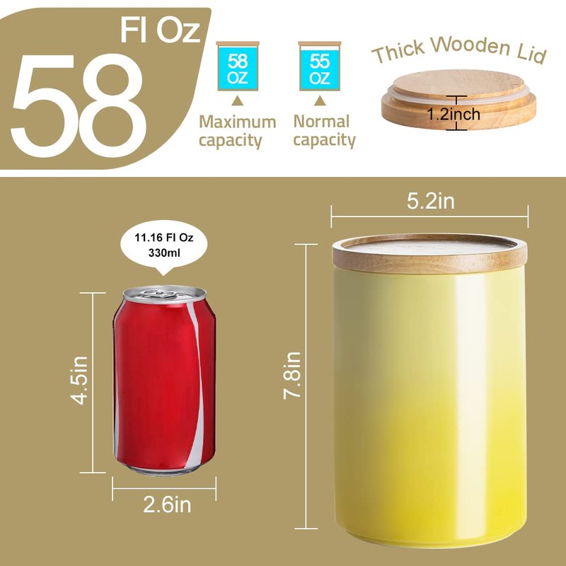 Sweejar Ceramic Food Storage Jar, Stackable Kitchen Canisters, Containers with