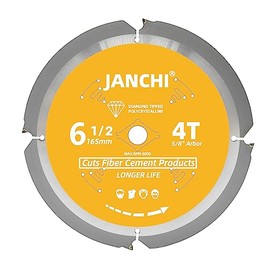 6-1/2 Inch 4T PCD Tip Hardie Fiber Cement Circular Saw Blade with 5/8-Inch DMK Arbor, Polycrystalline Diamond Tipped Teeth Saw Blade for Laminate Flooring