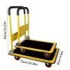 Four-Wheel Folding Trolley Silent Rubber Wheels Durable Plastic Structure for