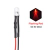 uxcell 10Pcs DC 6V 5mm Pre Wired LED, Flashing Red