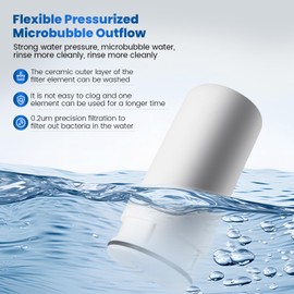 Water Filter Tap with 7 Layer Long-Life Tap Water Filter System for UK Taps, 304 Stainless Steel & High Precision Ceramic Filter Reduces Chlorine and Odor - Fits Standard Faucets (4 Filters Included)