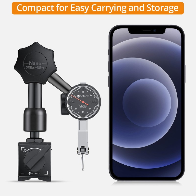 Dial Test Indicator, Flexible Strong Magnetic Gauge Stand Base Holder