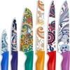 Astercook Paisley Knife Set Kitchen Block Rustproof Stainless Steel &