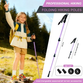 Hiking Trekking Poles for Kids, 2 Pack for Trekking or Walking，Lightpurple