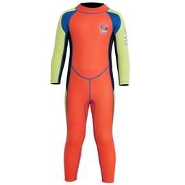 Wetsuit, Children, 1.0 inch (2.5 mm), One-piece One-Piece Full Suit, Swimwear, For Kids, Sun Protection, Snorkeling, Surfing, Sea Play, Canoeing, Kayaking, Surfing, Size M Size