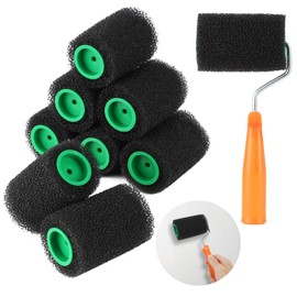 10 Pcs 4 in Foam Paint Roller Kit, Including 9 Replacement Refills and 1 Roller Frame, High Density Sponge Roll on Bed Liner for Truck Coatings & Wall Painting