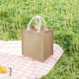 Eco Linen Bag (21x23cm) (White Handle)