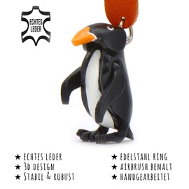 MONKIMAU Leather Keyring Penguin