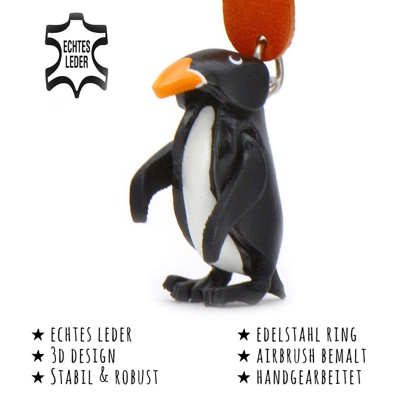 MONKIMAU Leather Keyring Penguin