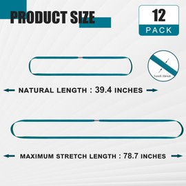 Wesnoy 12 Pieces 78.7 Inches Trash Can Bands Fits 94-96 Gallon Garbage Can Large Rubber Bands Garbage Can Bag Holder Litter Box Band Loop for Trash Can Outdoor, Green Colors