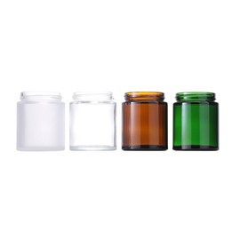4 Pcs 3.4 oz Amber Glass Jars with Lids and Inner Liner,100g Small Glass Containers Reusable Travel Toiletries Container for Creams,Lotion,Ointmen,Makeup,Spice,Powders,Cosmetic