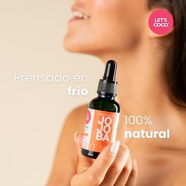 LET'S COCO | Aceite Facial 100% JOJOBA puro. Calma la piel irritada, humecta, equilibra e ilumina la piel. Ayuda a reducir signos de la edad. Prensado en frío. De semilla sustentables originarias de México 30 ml/ 1 oz (Jojoba sin diluir)