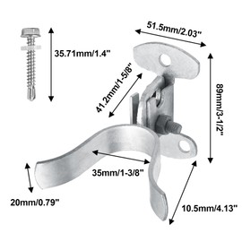 Litoexpe 2 Pcs 1-3/8 Inch Gate Latch with Screws, Wall Mount Chain Link Gate Fork Latch for Outdoor Wooden Gates DIY Enthusiasts