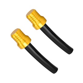 SHMZK 2 PCS Motorcycle Gas Cap Vent Hose, CNC Aluminum Gas Fuel Tank Cap Vent One-Way Valve Breather Hose, Universal Gas Tank Tube Hose Breather Cap for ATV Off-Road Motorcycles (Yellow)