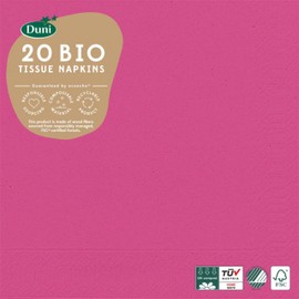 Duni Napkins 3-Ply Tissue Plain Fuchsia 33 x 33 cm Pack of 20