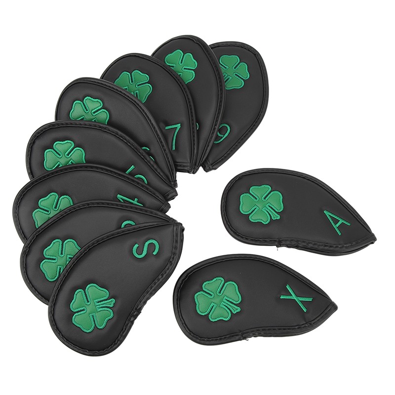 10 PCS Golf Club Head Covers Four Leaf Clover Pattern