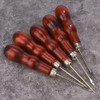 Wooden Handle Awl Hole Punch Sewing Stitching Tool, 5PCS for