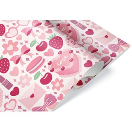 Girly Pink Wrapping Paper, Heart and Bow Thick Gift Wrap, Coquette Theme Birthday Christmas for Teen (Pink, 6 foot x 30 inch roll)