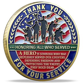 Thank You for Your Service Military Appreciation Challenge Coin (Single Coin)