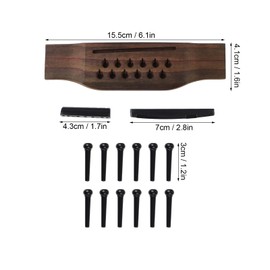 Fayelume 15PCS 12 String Acoustic Guitar Bridge Set, Acoustic Guitar Saddle, Black Bridge Pins Replacement Parts for Acoustics Guitars