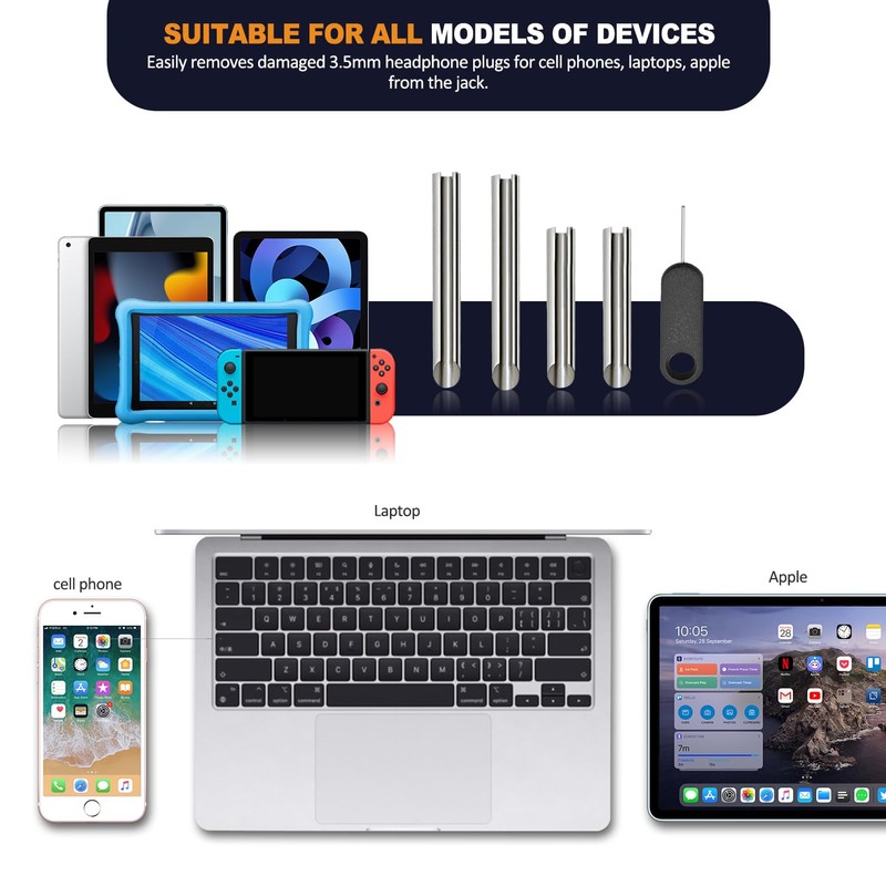 Upgrated Headphone Jack Removal Tool - Headphone Plug Extraction Tool,Jack