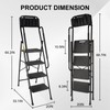 Valeo 4 Step Ladder with Handrails,500 Lbs Capacity,Folding Step Stool