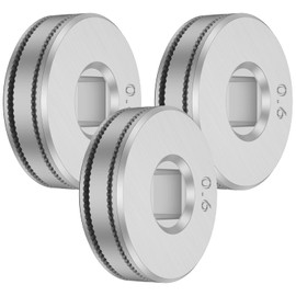 Abizarch 3Pcs Wire Feed Drive Roller 0.6/0.8 0.8/1.0 Stainless Steel Wire Roll Wheel Knurled Groove Replacement Welding Line Feeding Roll Welders Equipment Parts for MIG Welders ZHAZHAMO