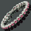 RIZILIA Tennis Bracelet [18cm/7inch] with Round Cut Gemstones CZ [Red