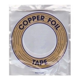 Edco Copper Foil Tape for Stained Glass – 1/4" Wide, 1.0 Mil Thick – 36 Yard Roll - Black Backed