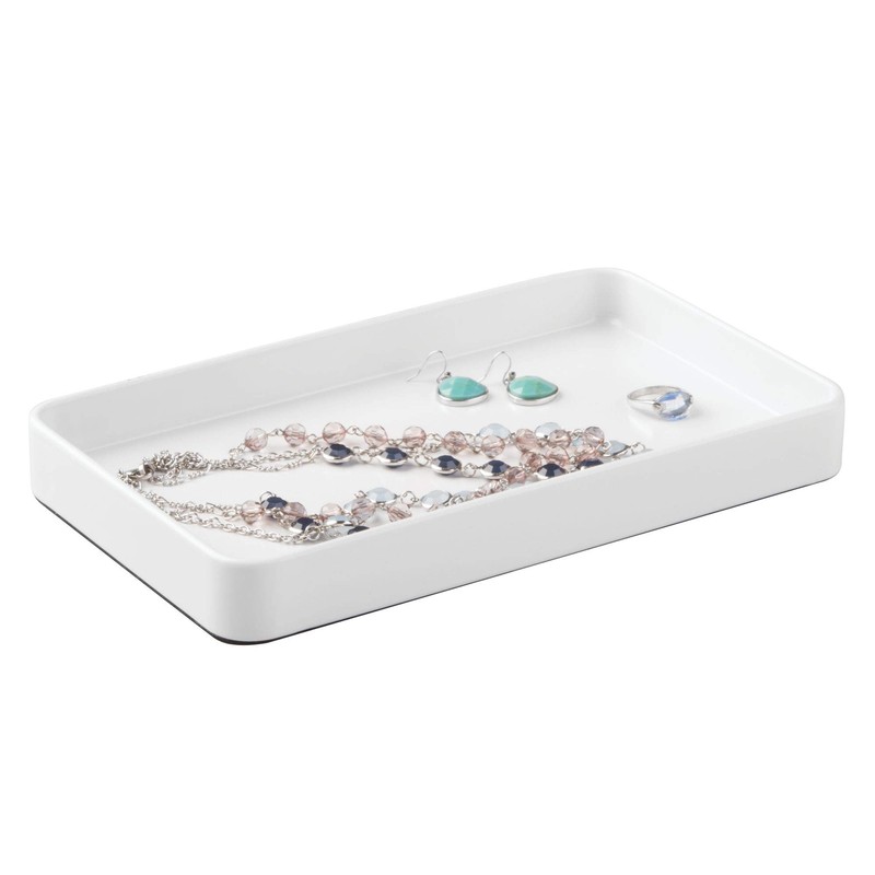 iDesign Gia Metal Guest Towel Tray, Non-Slip Vanity Board for