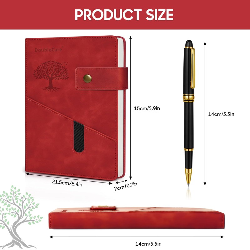 A5 Notebook Lined Journal with Divider, Large Hardcover Leather Journal
