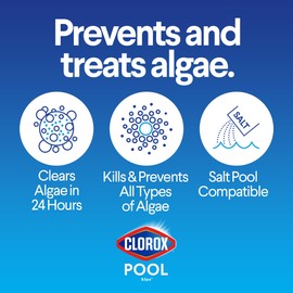 Clorox® Pool&Spa™ XTRABLUE® Plus Swimming Pool Algaecide, All-in-One Algae Killer, Non-Foaming, 40 Ounce (Pack of 1)
