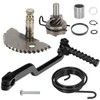 Scooter Starter Shaft Set, Pinion/Driver/Spring and Kickstarter Roller, Zinc Process,